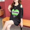 スタイリッシュ 切り替え 一目惚れ プリント Tシャツ カットソー＜S-3521＞