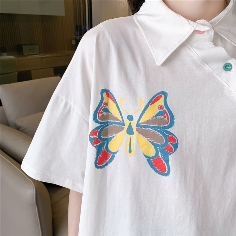 個性的なデザイン プリント 一目惚れ Tシャツ カットソー＜S-3044＞