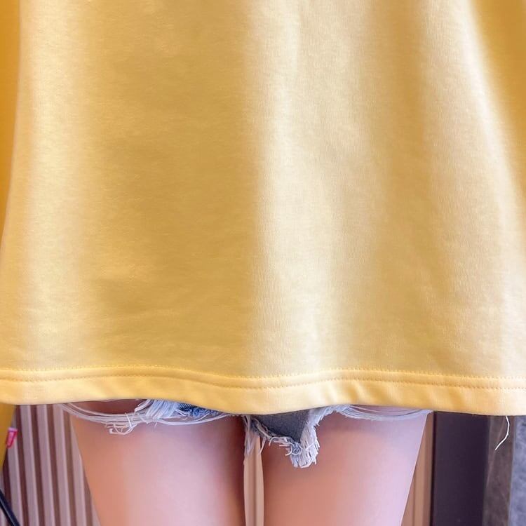 秋の新作 パフスリーブ アルファベットプリント 長袖ラグランTシャツトップス<S-4032>