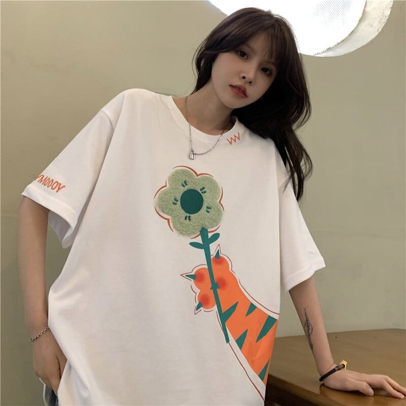 好感度満載 プリント 美感いっぱい Tシャツ カットソー＜S-3313＞