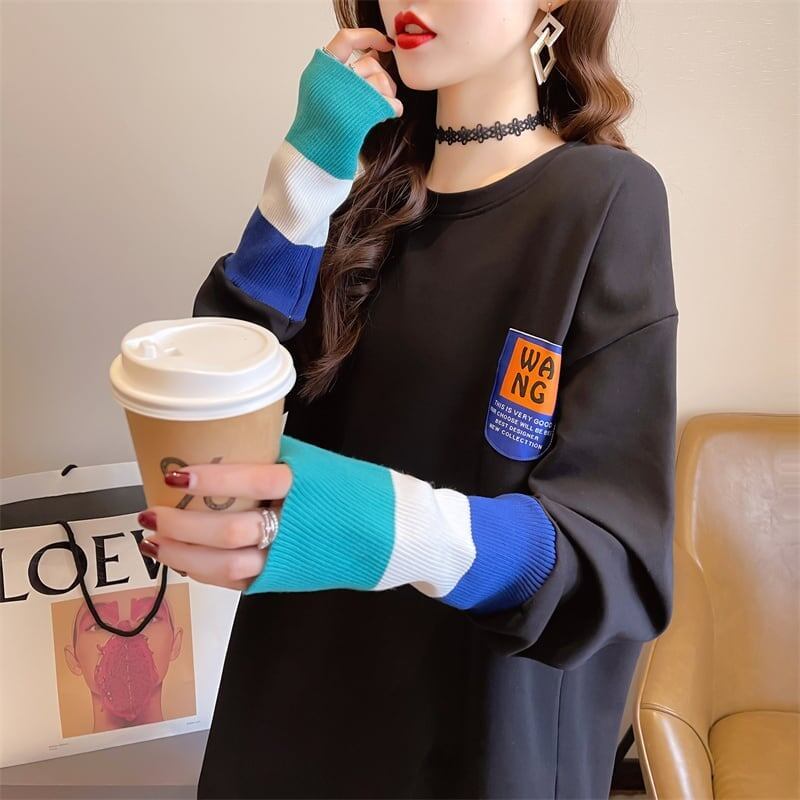 美人度アップ 切り替え ファッション プリント Tシャツ カットソー＜S-3668＞