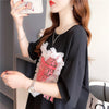 個性的なデザイン 切り替え 今季大好評 プリント Tシャツ カットソー＜S-3410＞