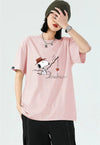 男女兼用 人気 プリント 半袖 Tシャツ <S-13155>