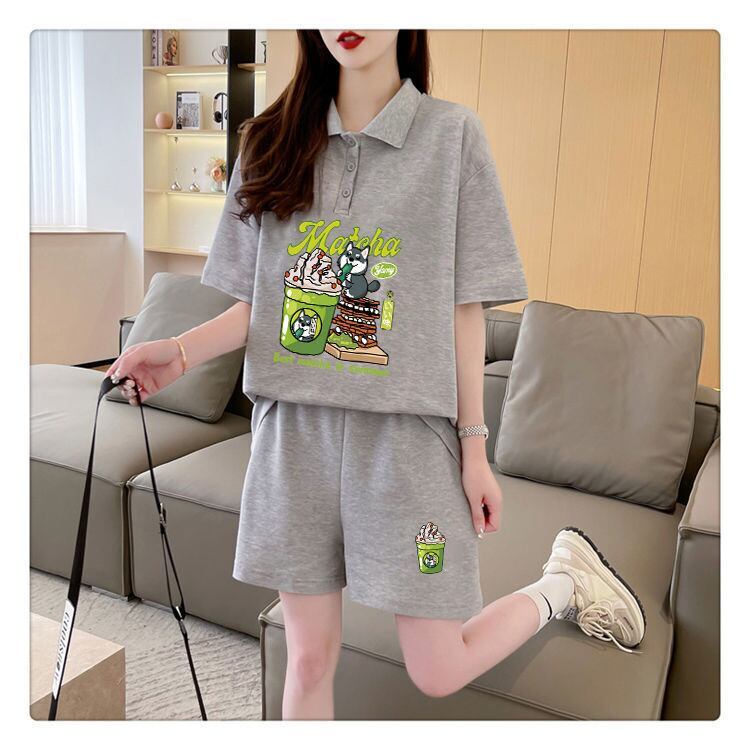 超人気 プリント カジュアル 半袖Ｔシャツⅹパンツセット全3色 <S-8528>