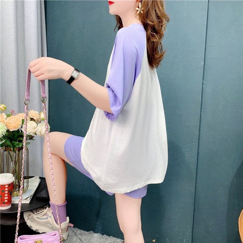 好感度満載 Tシャツ＋ショートパンツ 美感いっぱい セットアップ＜S-3537＞