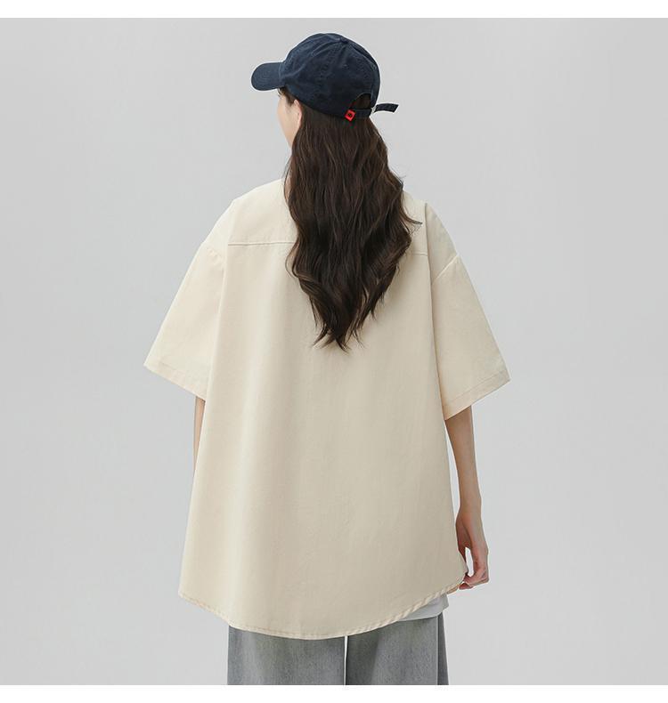 シンプルだけど一癖あるコーデ 切り替え レイヤード風 全2色 半袖Tシャツ<S-9046>