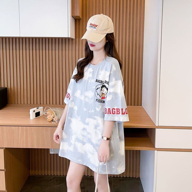 超人気 プリント ロゴ ゆったり 3色 半袖Tシャツ＜S-8348＞