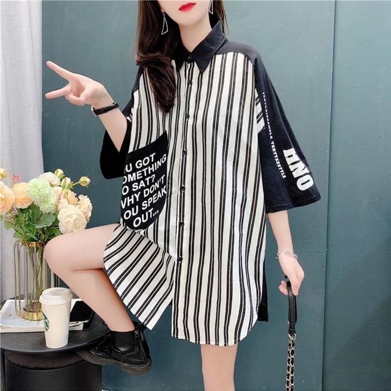 個性的なデザイン 切り替え 着心地抜群 プリント Tシャツ カットソー＜S-3629＞