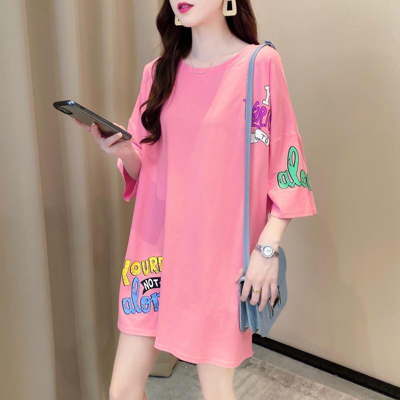 新商品 プリント ファッション ゆったり 全4色 半袖 Tシャツ＜S-11443＞